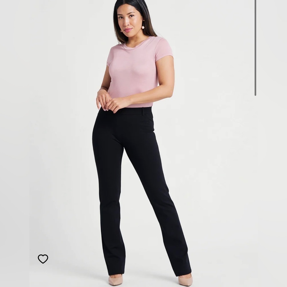 Betabrand Straight Leg Classic Women's Medium Black Dress Pants Mid-Rise Fitted‎